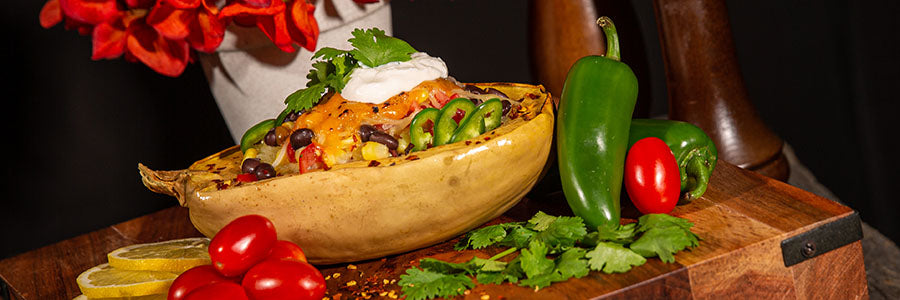 Spárgatök burrito tál
