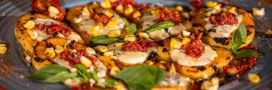 Grillezett polenta gorgonzolával