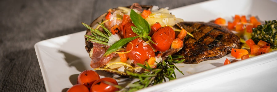 Töltött portobello gomba a grillen