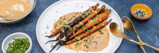 Grilled Carrots With Miso-Tahini Dressing