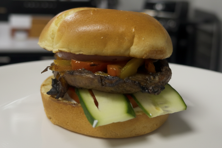 Görög portobello burger