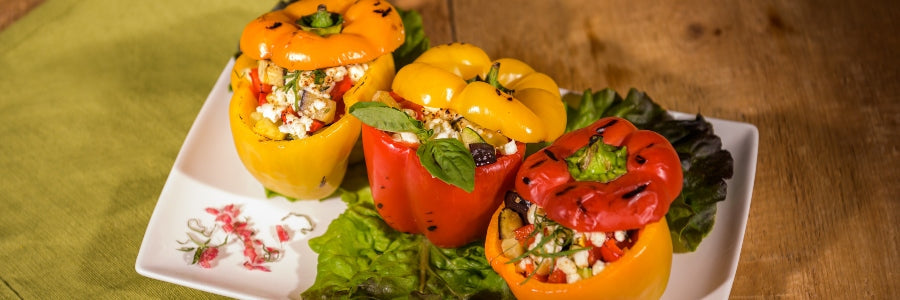 Zöldséges caponatával töltött paprika