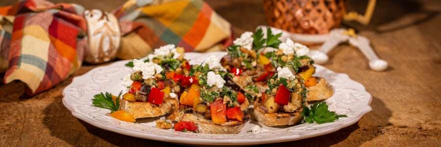Füstölt zöldséges tapenád crostini