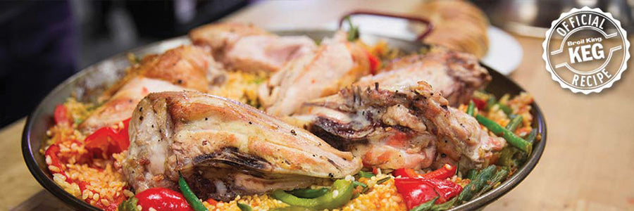 Paella a Keg parázstartón